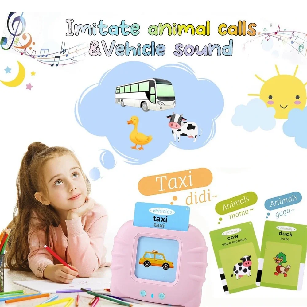 Spanish Talking Flash Cards for Toddlers 2 3 4 5 6 - Spanish Learning Toys